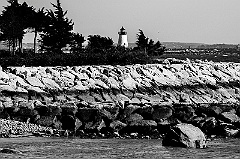 Bird Island Lighthouse Near Breakwater